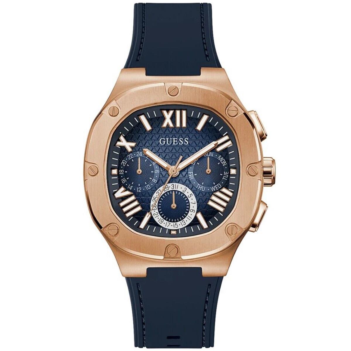 Guess Men`s Headline Navy Blue Dial Watch - GW0571G2