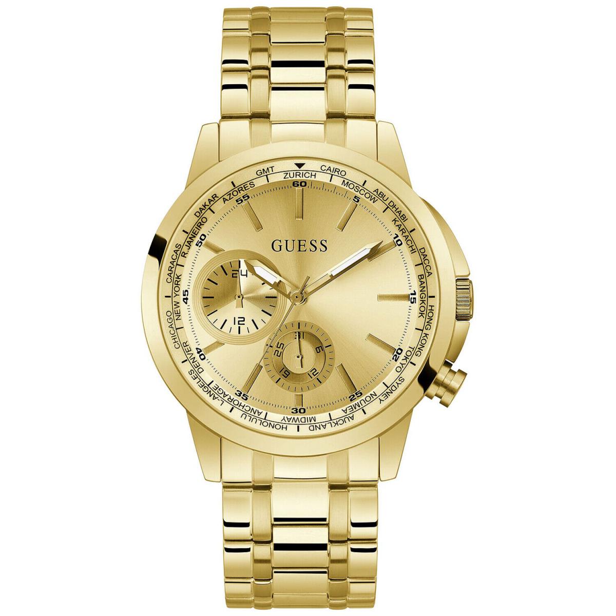 Guess Men`s Spec Gold Dial Watch - GW0490G2