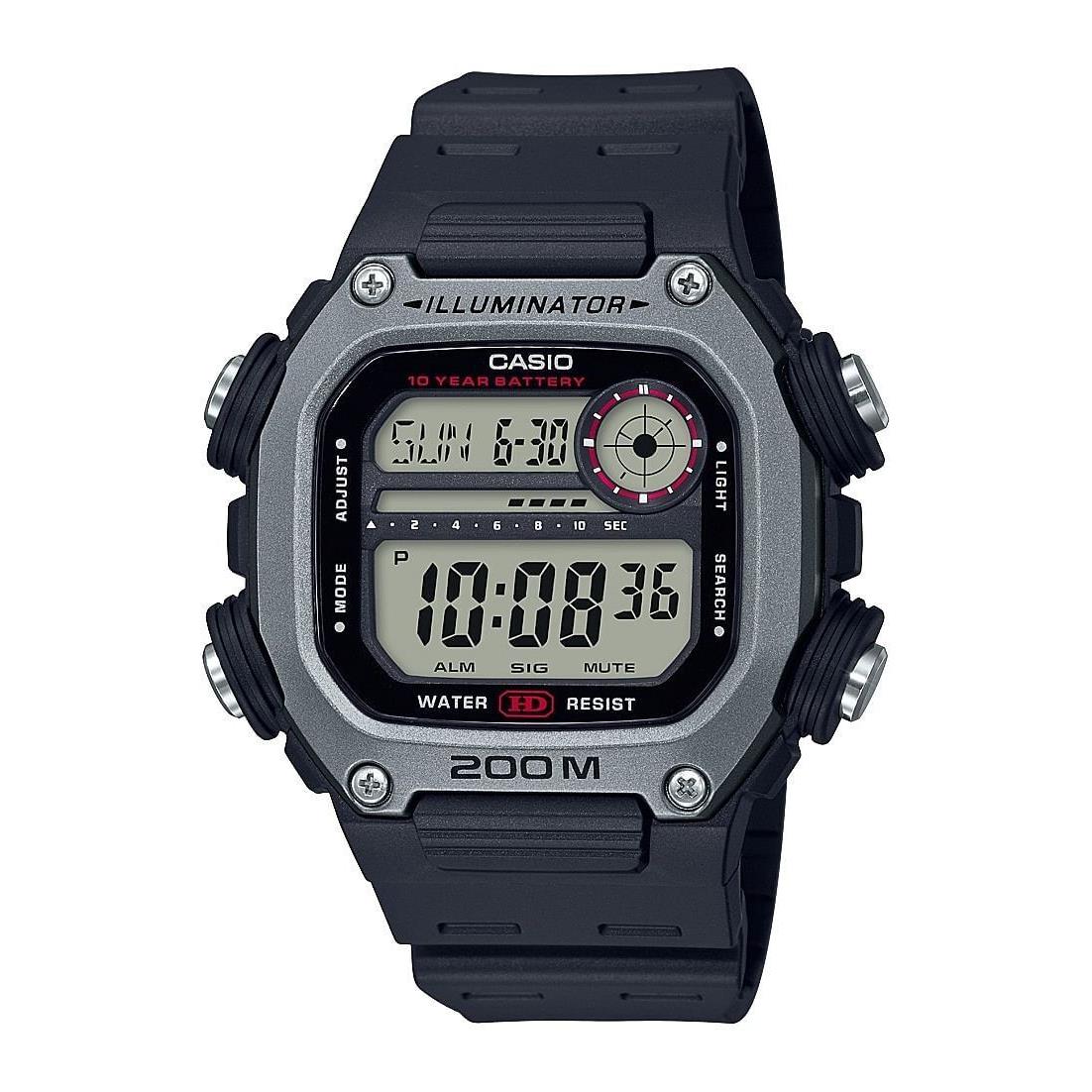 Casio Men`s Multi Alarm Chrono Digital Black/silver Watch