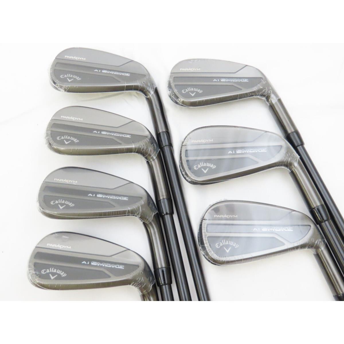 Callaway Paradym Ai Smoke Black Iron Set 5-AW Irons Elevate Mph Stiff Steel