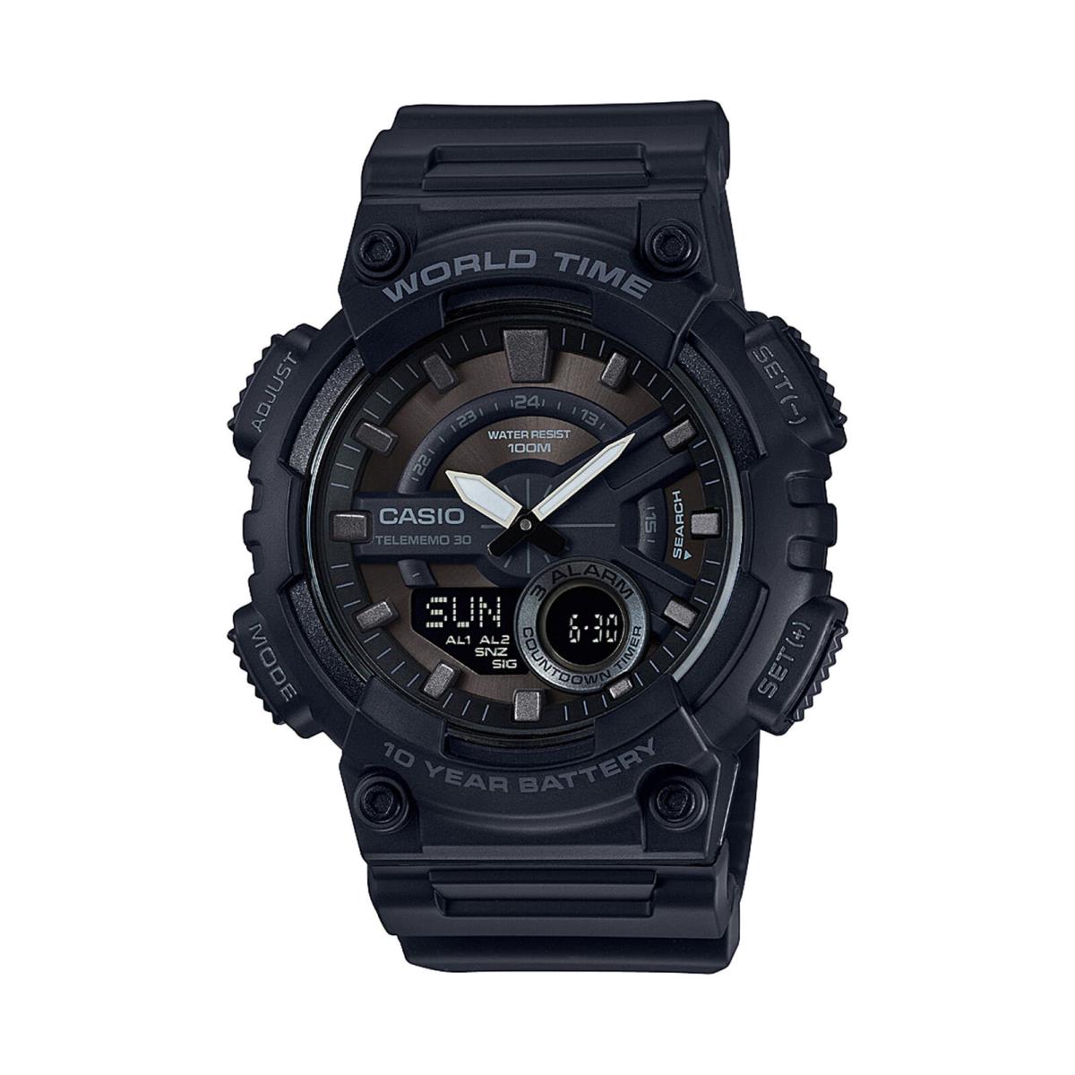 Casio Men`s `classic` Quartz Stainless Steel and Resin Casual Watch Color:black