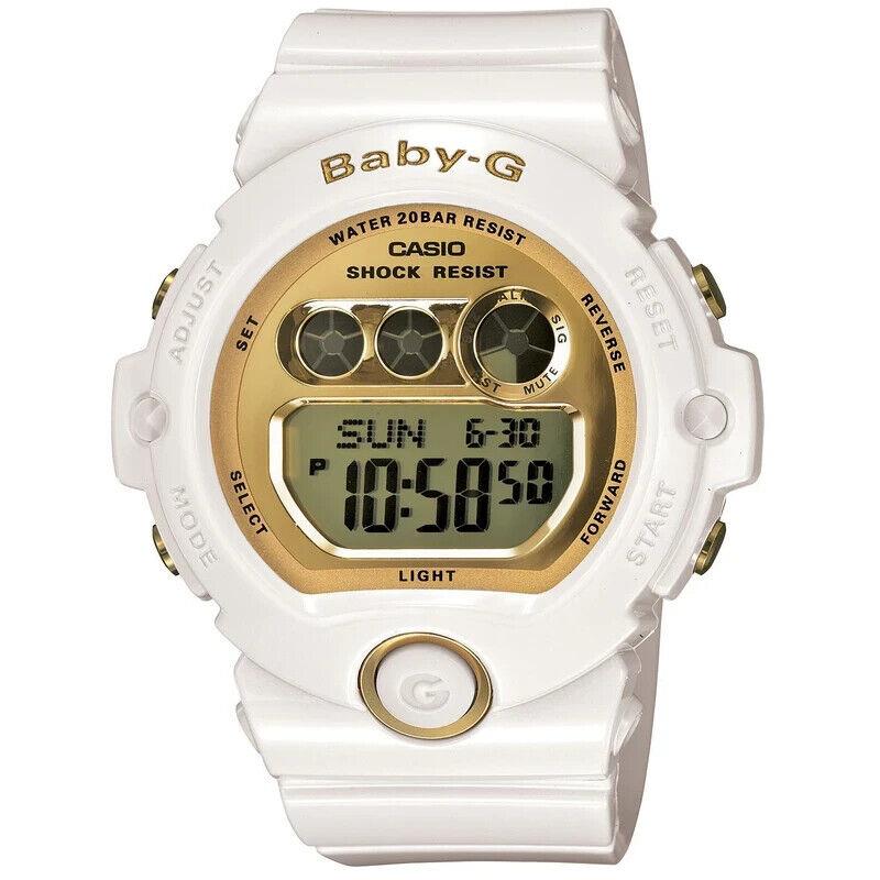 Casio Women`s Baby-g White Gold-tone Accented Digital Sport Watch BG6901-7