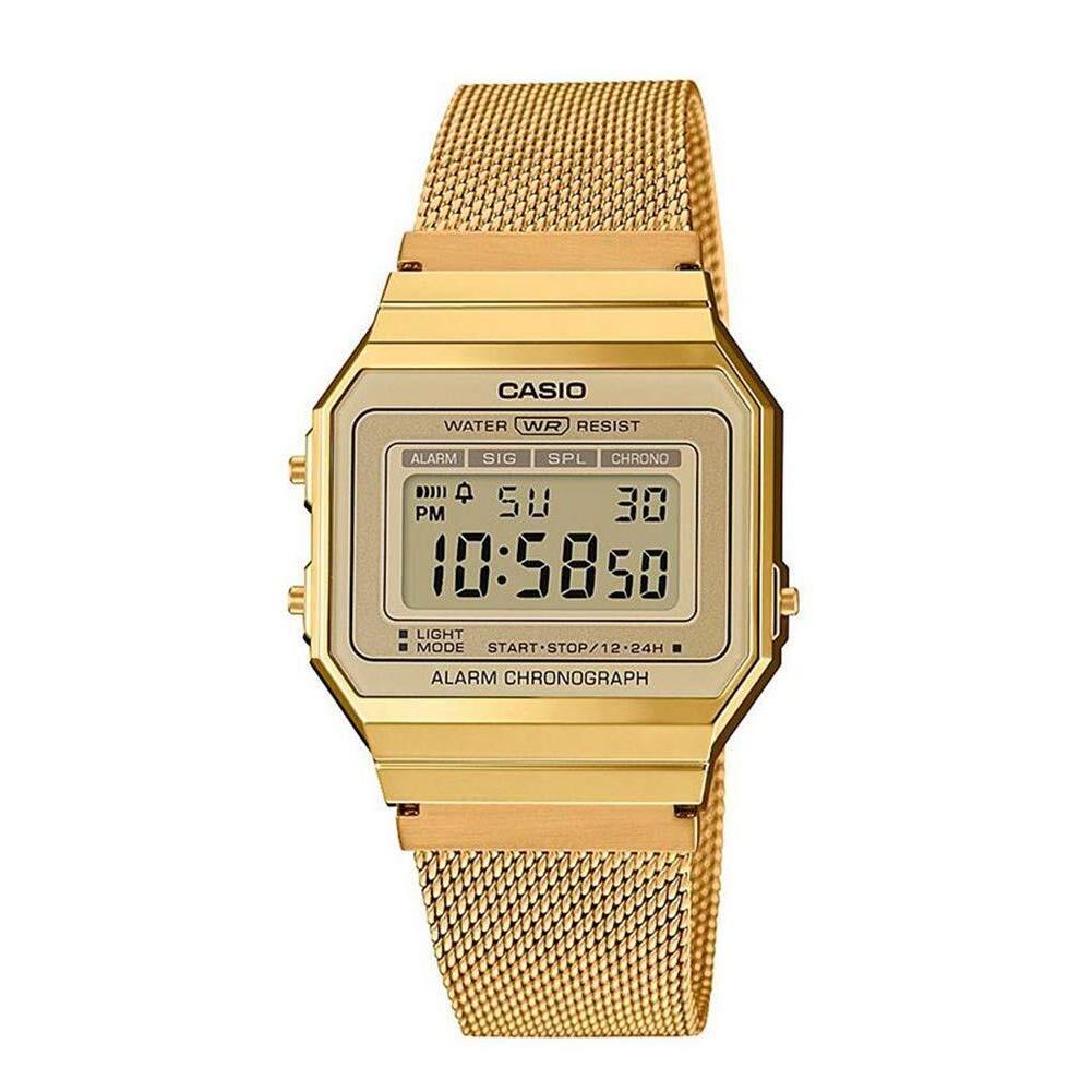 Casio Retro Watch A700WEMG-9AEF Unisex Gold Chronometer