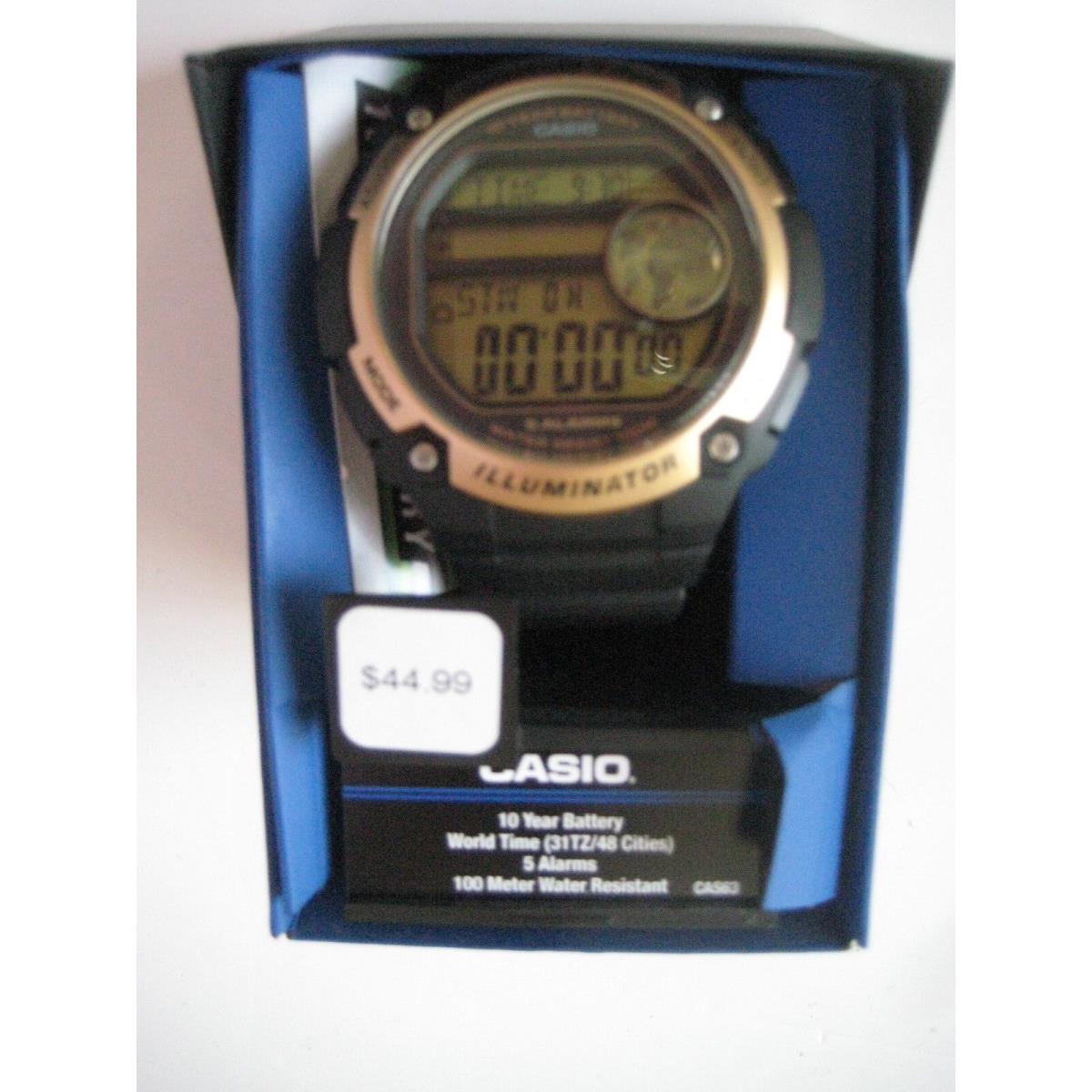 Casio Watch Men`s World Time CAS63 10 Year Battery 5 Alarms