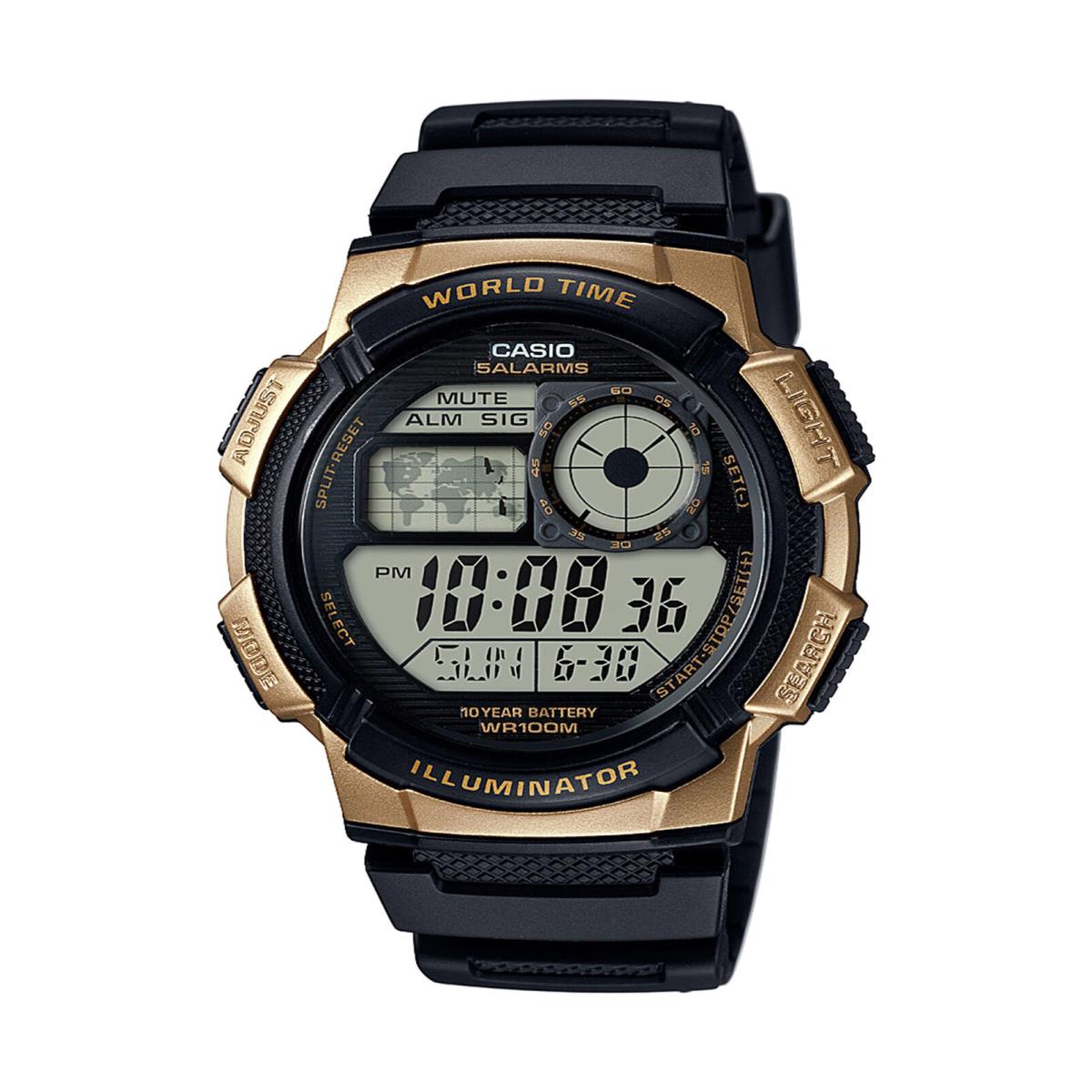 Casio Men`s `10 Year Battery` Quartz Stainless Steel and Resin Watch Color Blac