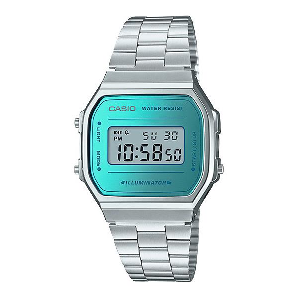 Casio Vintage A168WEM-2EF Dial Light Blue Series Illuminator Steel Strap