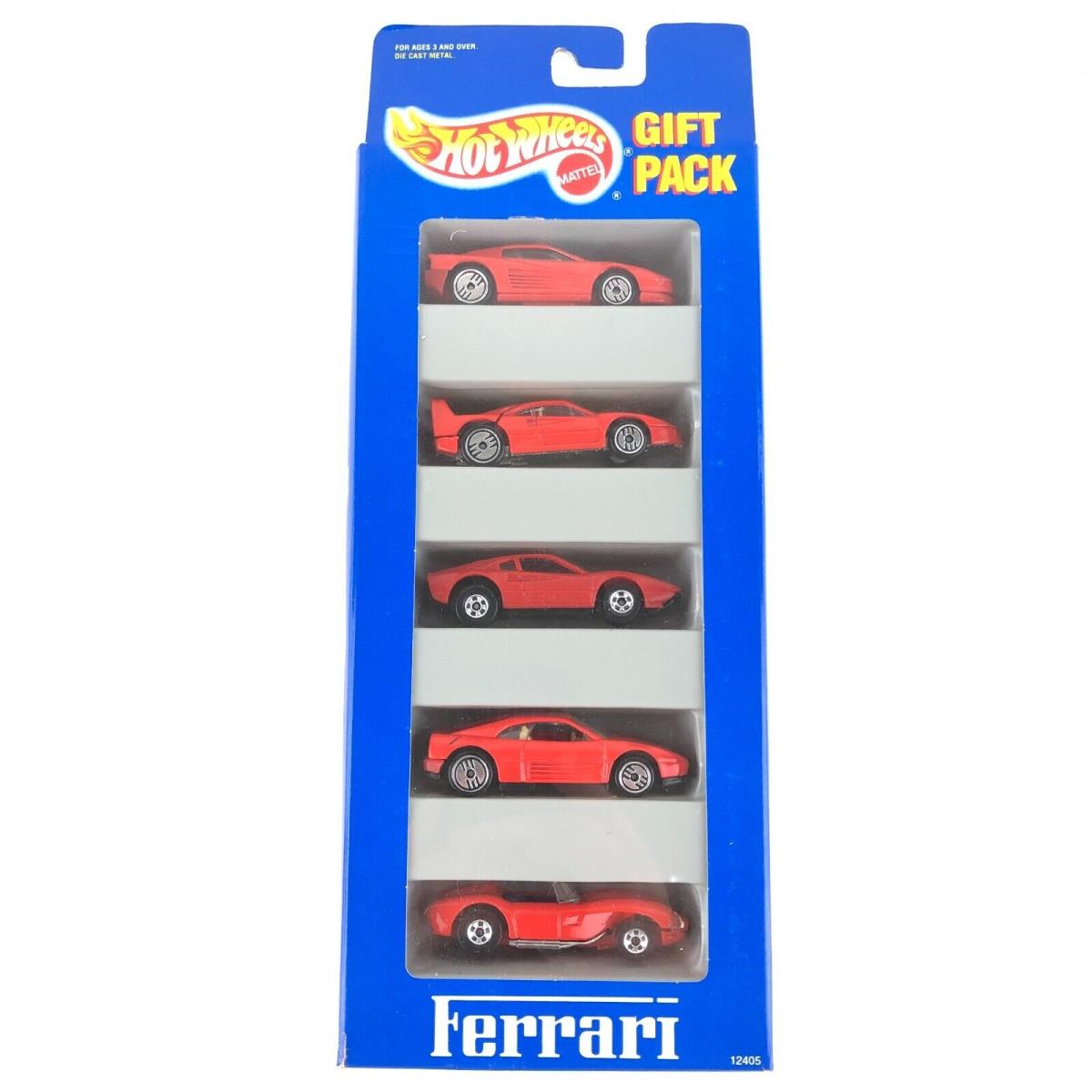 Hot Wheels 1993 Ferrari 5 Car Gift Pack 250 308 348 F40 Testarossa All Red