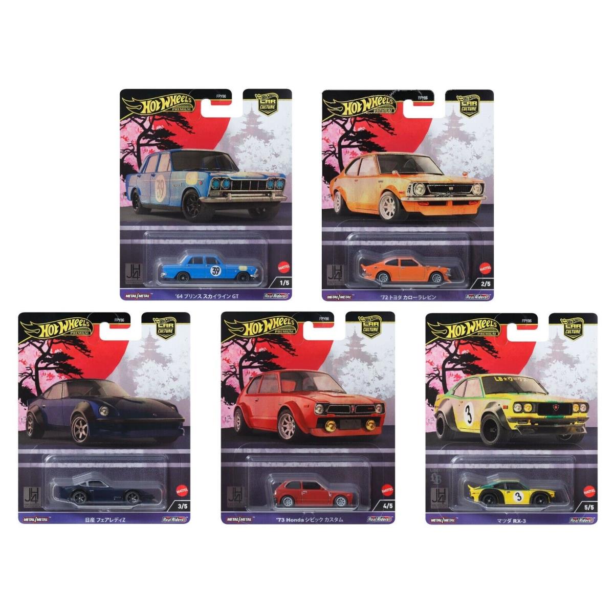 Hot Wheels Premium Car Culture 2024 - JH4 Japan Historics - 961B Set of 5