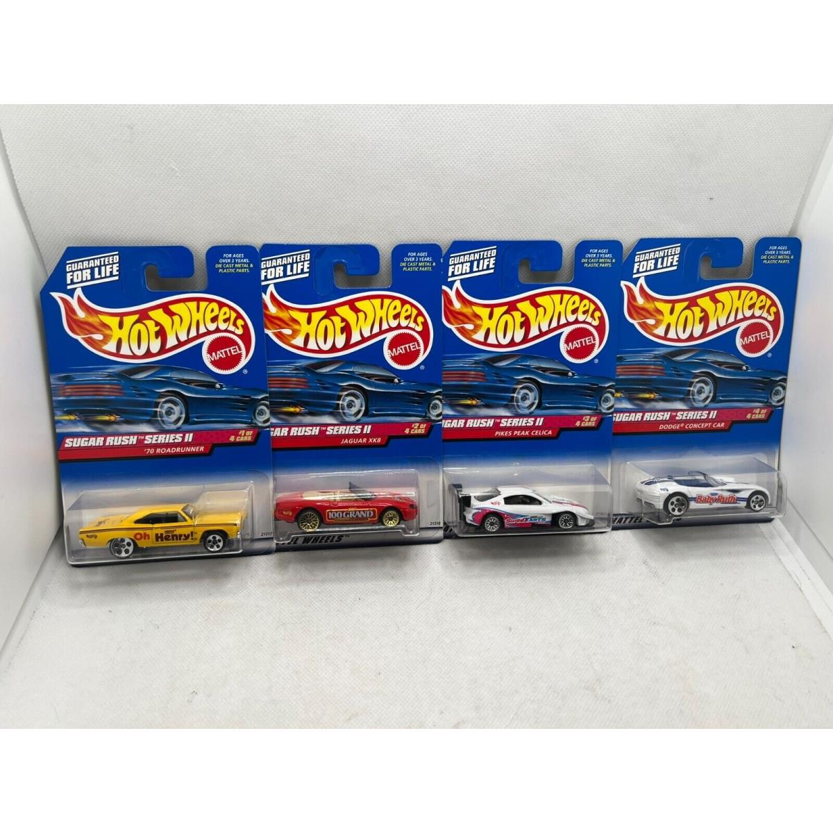 Hot Wheels Sugar Rush Series II Complete Set 4 Cars on Cards 1999