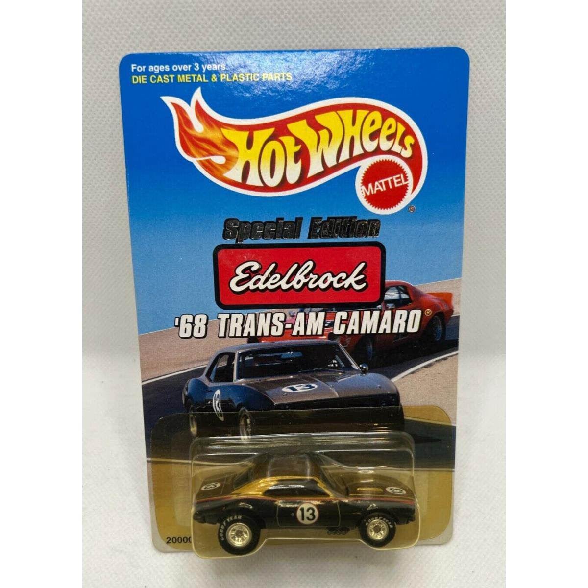 Hot Wheels Camaro Edelbrock 68 Trans-am Camaro w/ Real Riders Special Edition