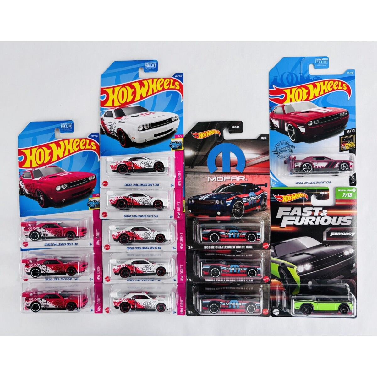 Hot Wheels - Dodge Challenger Drift Car Lot Of 13