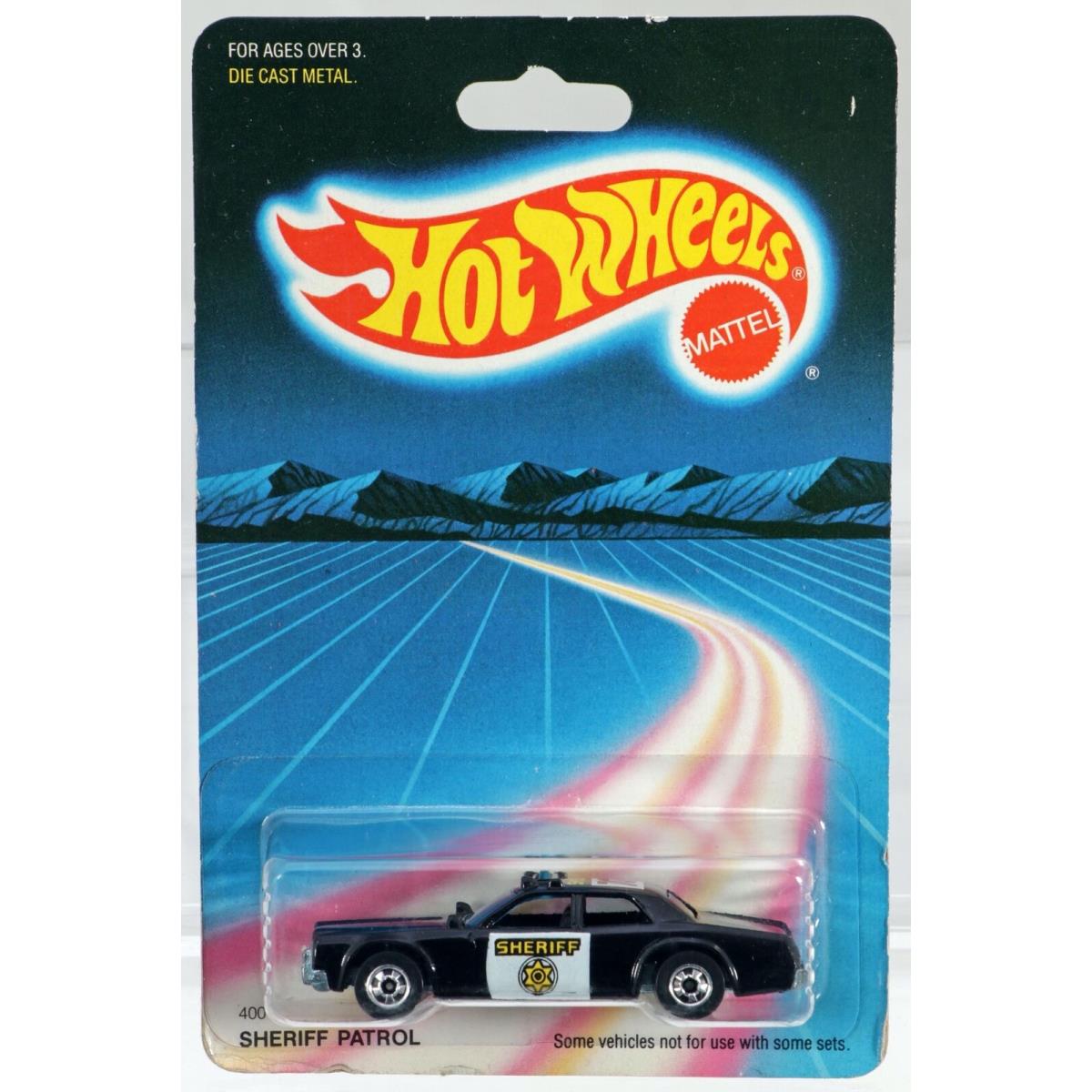 Vintage Hot Wheels Sheriff Patrol 4004 Never Removed From Pk 1986 Blk/wht 1:64