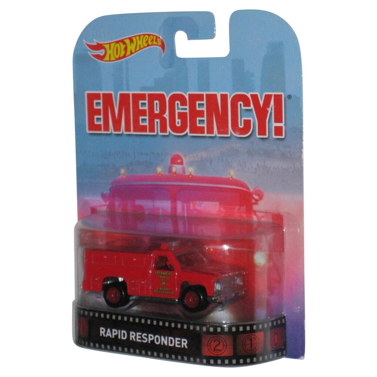 Hot Wheels Emergency Red Rapid Responder 2014 Mattel Die-cast Toy Car