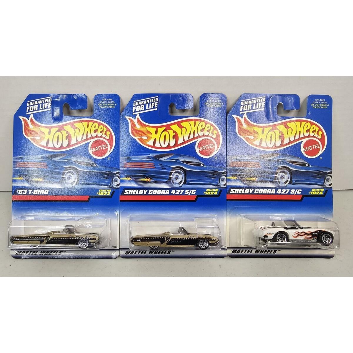 Hot Wheels Shelby Cobra 427 S/c Wrong Card Error + Both Correct Cars 1998