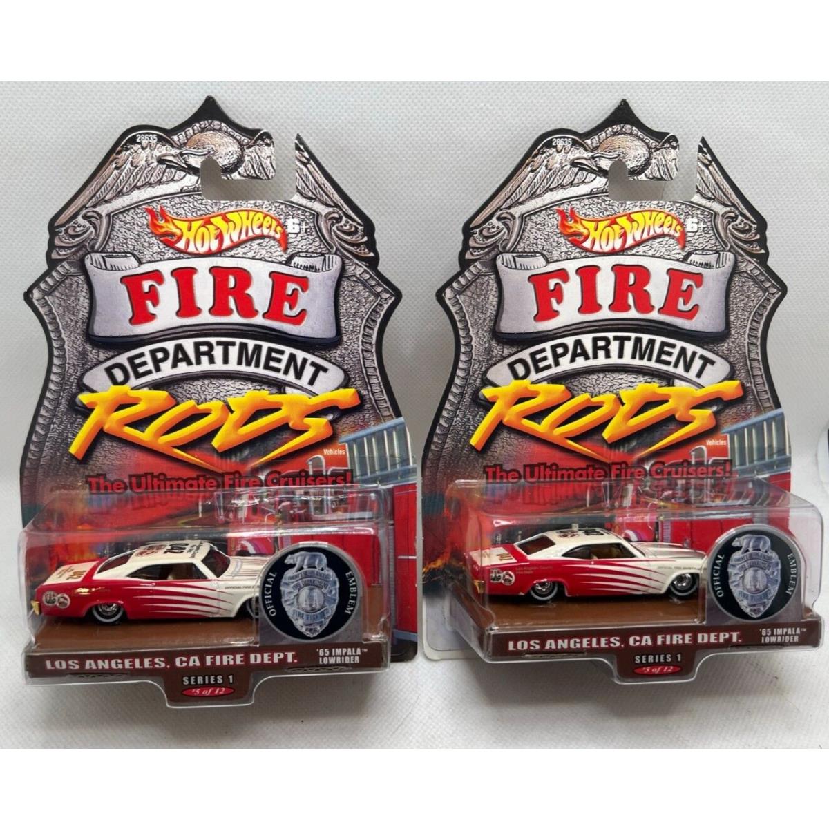 Hot Wheels Impala Lowrider Series 1 Fire Rods Los Angeles CA Fire Dept