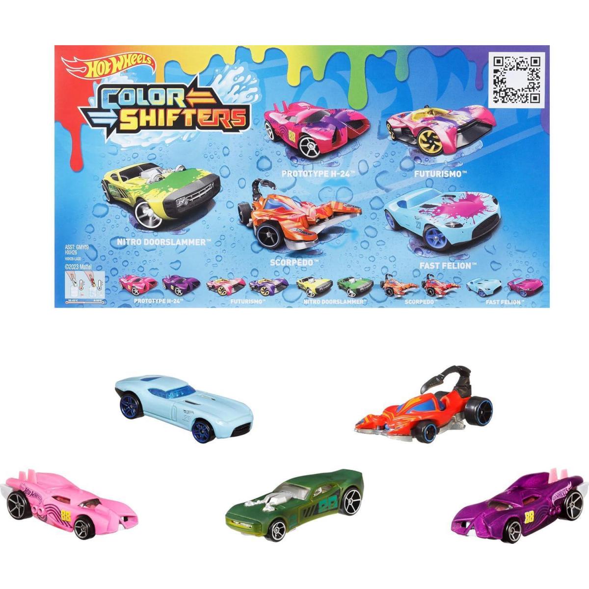 Hot Wheels Color Shifters Toy Cars 5-Pack Set Of 5 1:64 Scale Vehicles That