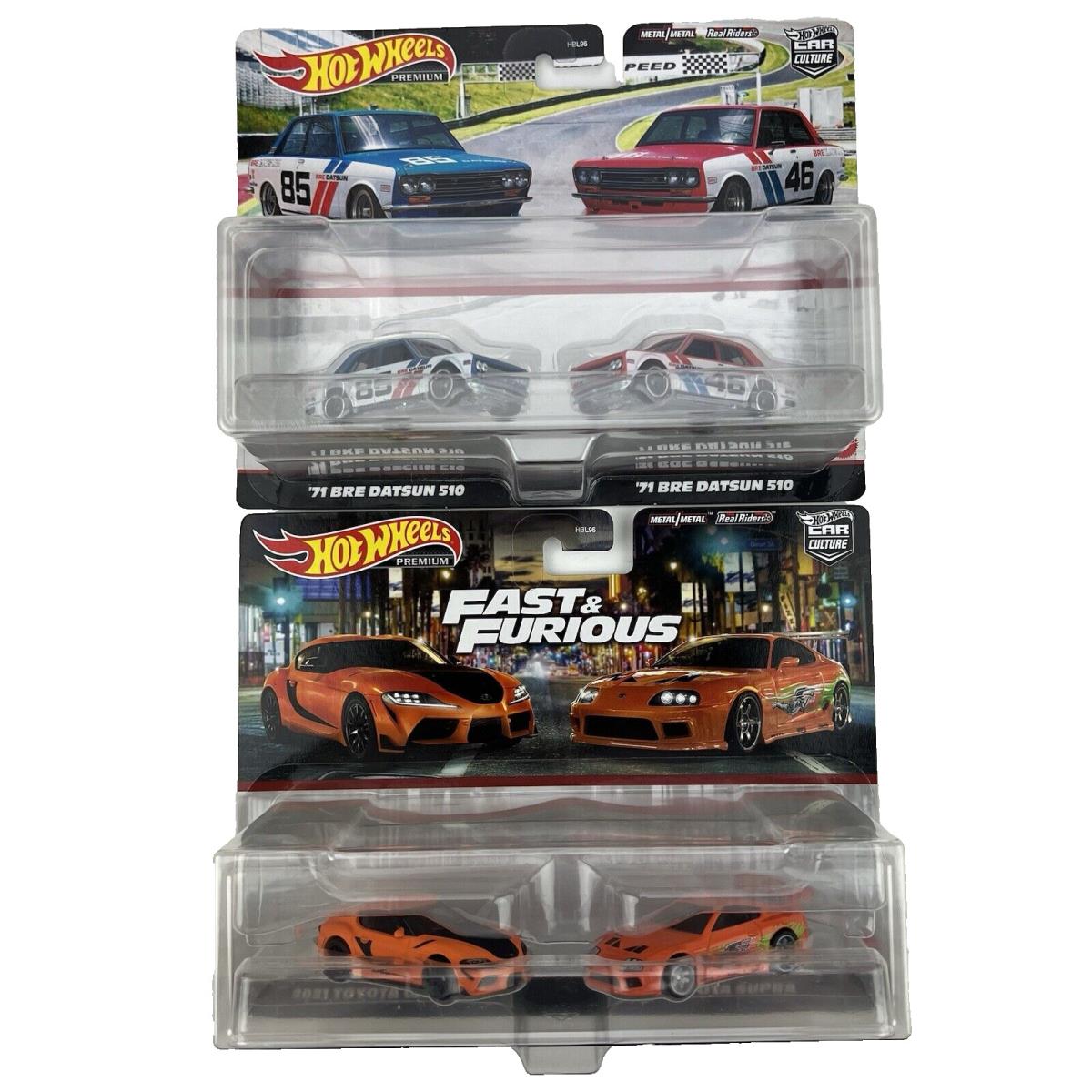 Hot Wheels Premium Car Culture 2-Packs - Toyota GR Supra / `71 Bre Datsun 510