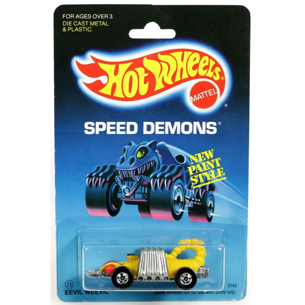 Vintage Hot Wheels Eevil Weevil Speed Demons Series 5143 Nrfp 1986 Yellow