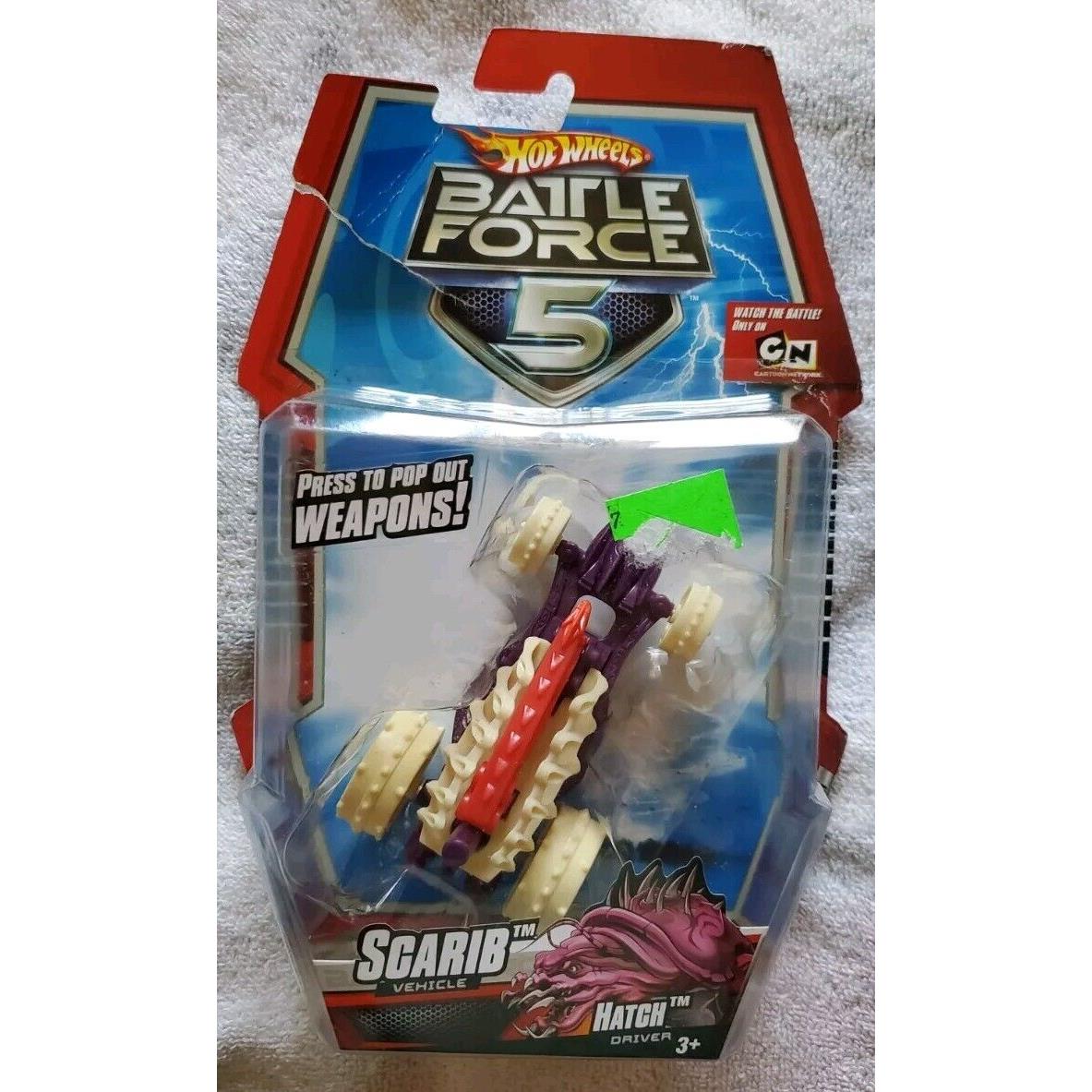 2011 Hot Wheels Battle Force 5 Scarib Hatch Press To Pop Out Weapons Damaged