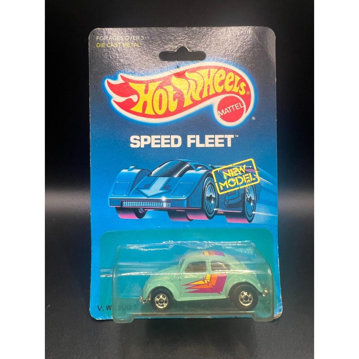 Hot Wheels Volkswagen VW Bug Blue Speed Fleet On Card Mip Blackwalls Bw