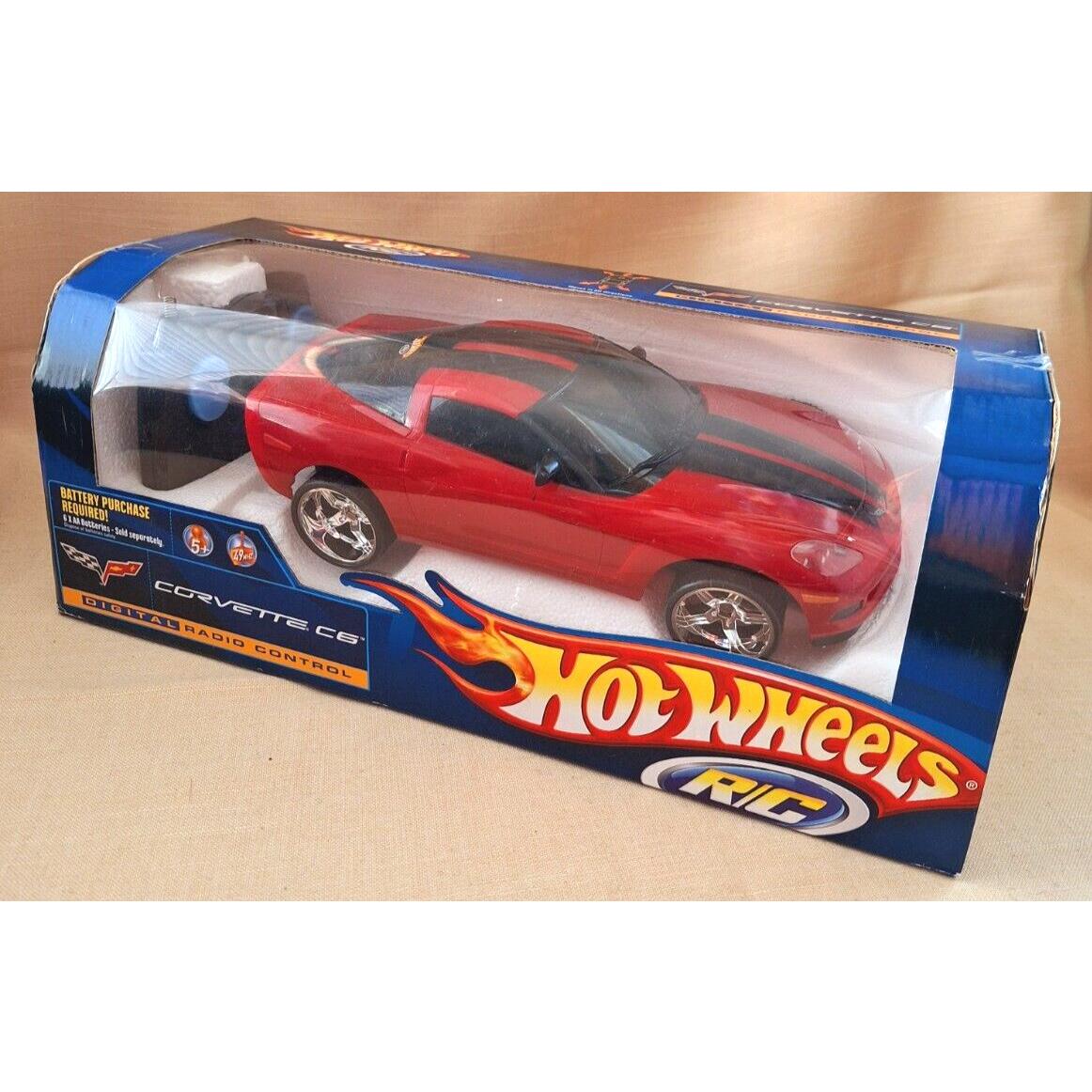 2007 Mattel Hot Wheels Red Corvette RC Digital Radio Control Car Scale 1:14