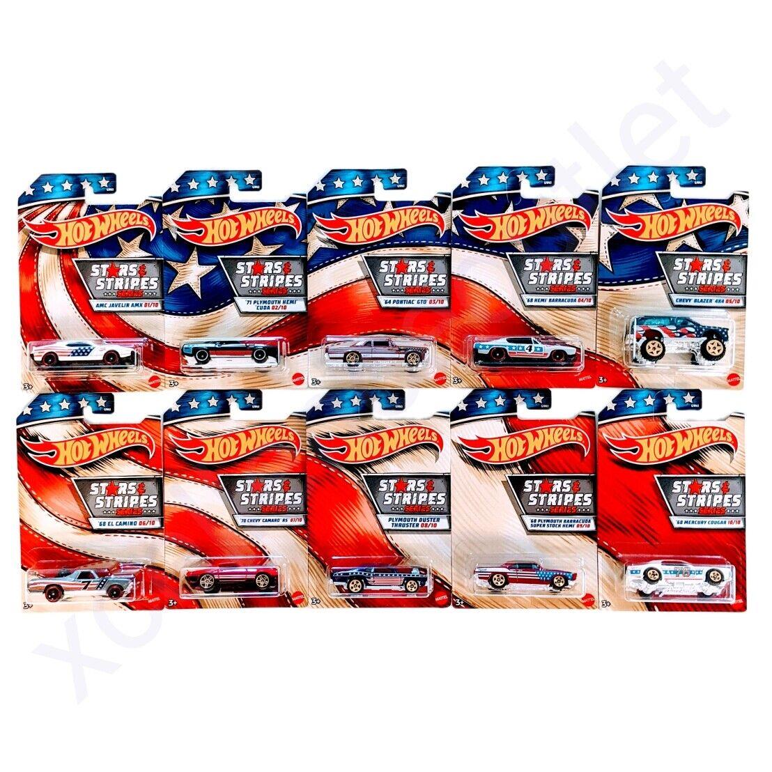 Hot Wheel 2020 Stars and Stripes Complete Set of 10 Vehicles