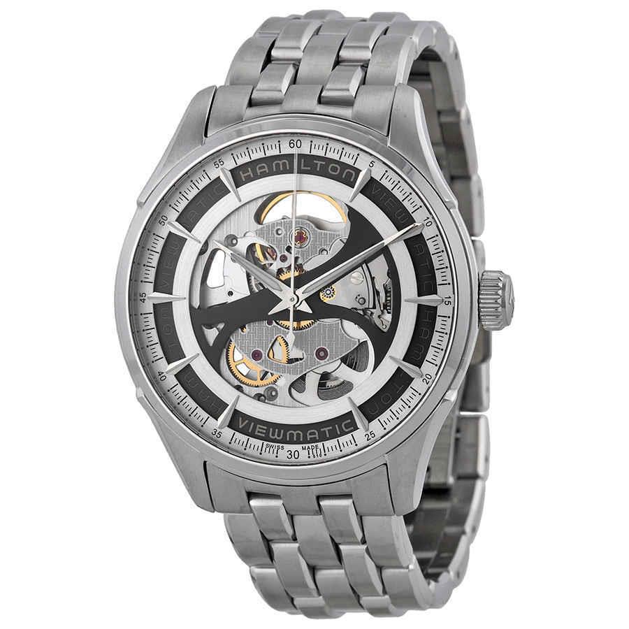 Hamilton Jazzmaster Viewmatic Grey Skeleton Dial Men`s Watch H42555151 - Dial: Gray, Band: Silver, Bezel: Silver