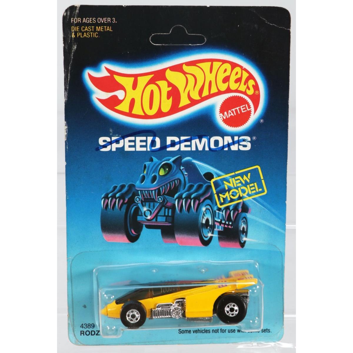 Hot Wheels Shadow Jet in Rodzilla Speed Demons Package Error 4389 Nrfp 1986 1:64