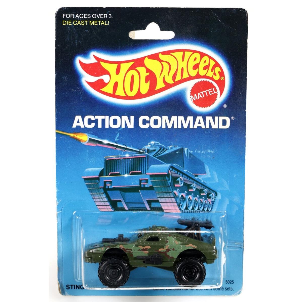 Vintage Hot Wheels Sting Rod Action Command Series 5025 Nrfp 1988 Olive 1:64