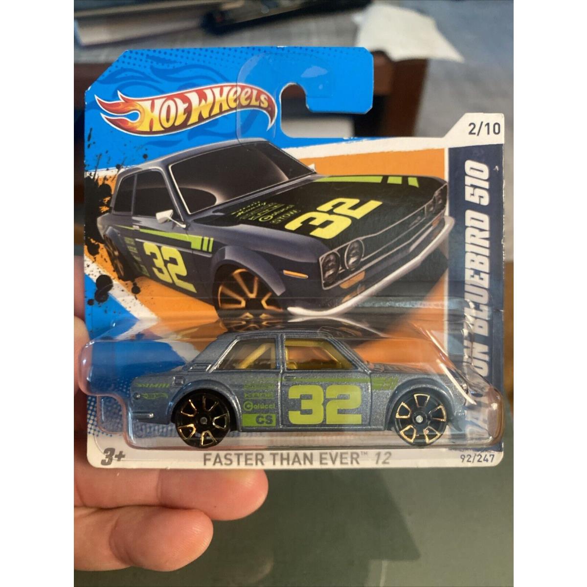 2012 Short Card Hot Wheels Datsun Bluebird 510 Gray Faster Than Ever Fte 92/247