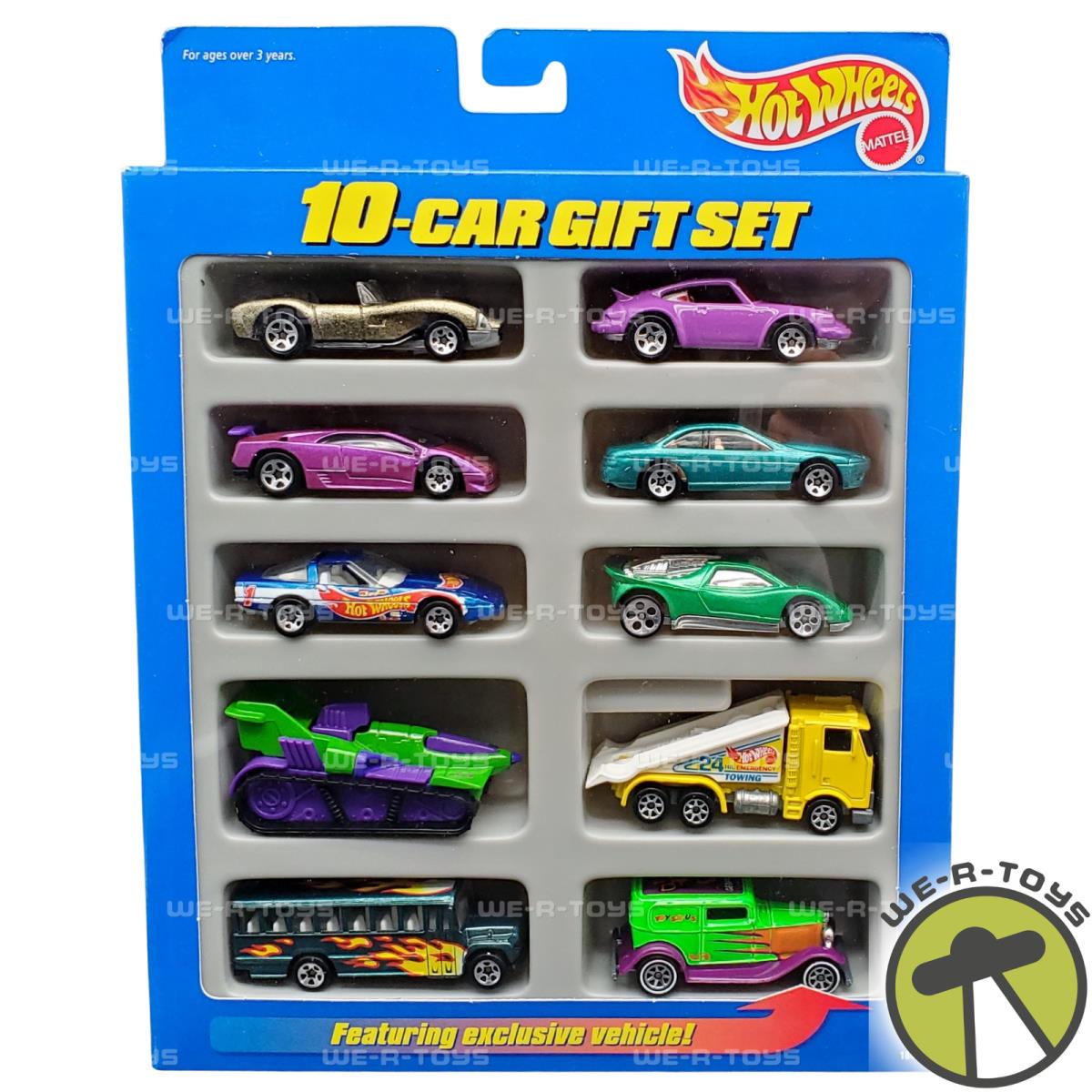 Hot Wheels 10-Car Gift Set Die Cast Vehicles w/ Toys R Us Exclusive Car 1997