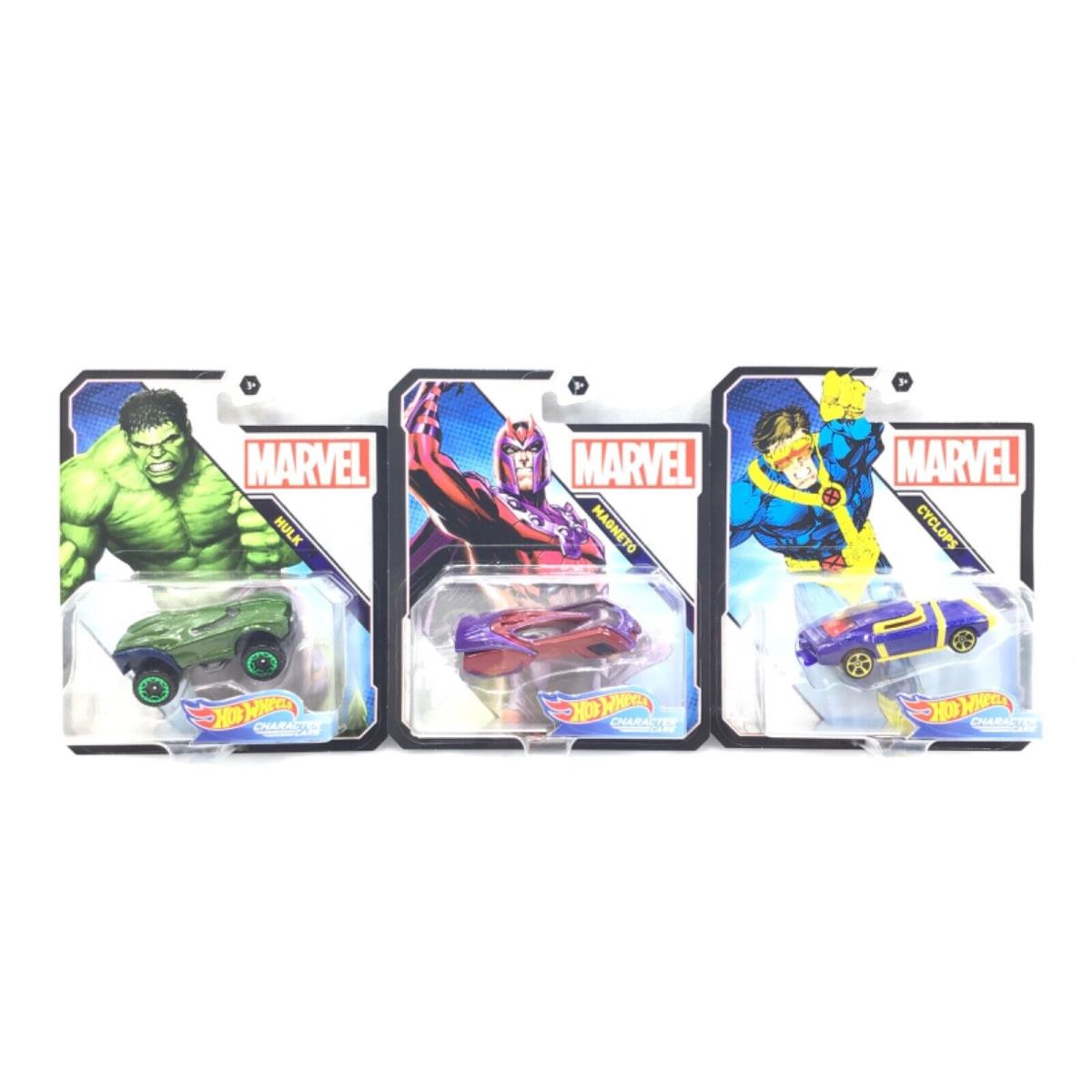 Hot Wheel Marvel Hulk - Cyclops Magneto Collectible Character Cars - Mattel