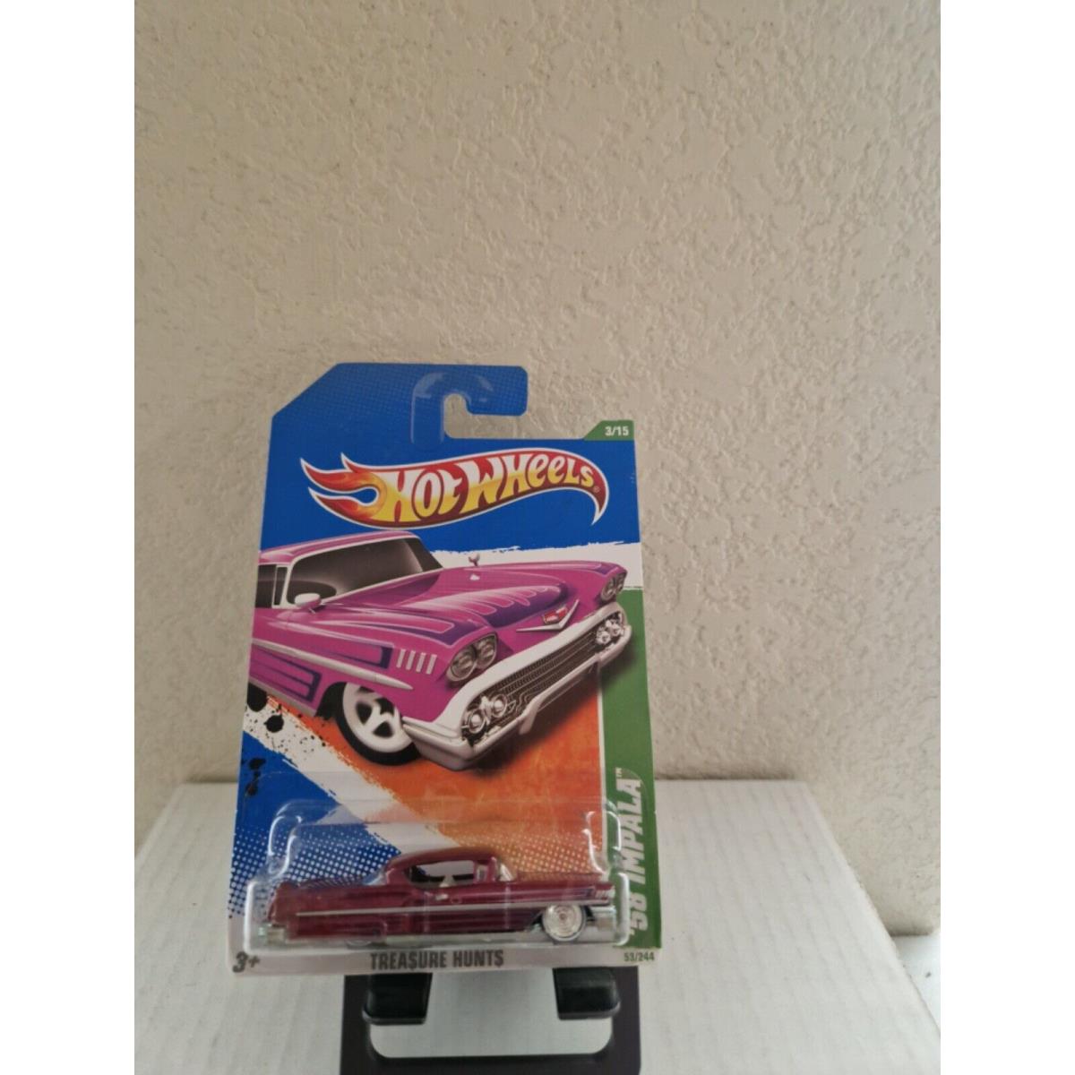 2011 Hot Wheels Super Treasure Hunt `58 Impala 53 W/protector E29