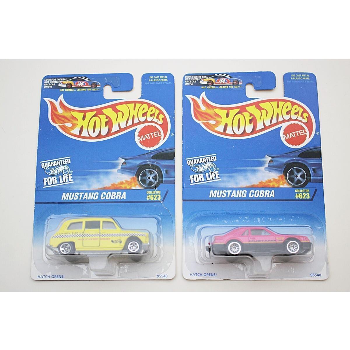 1996 Hot Wheels Error Card/car `mustang Cobra` / London Taxi Both Versions Rare