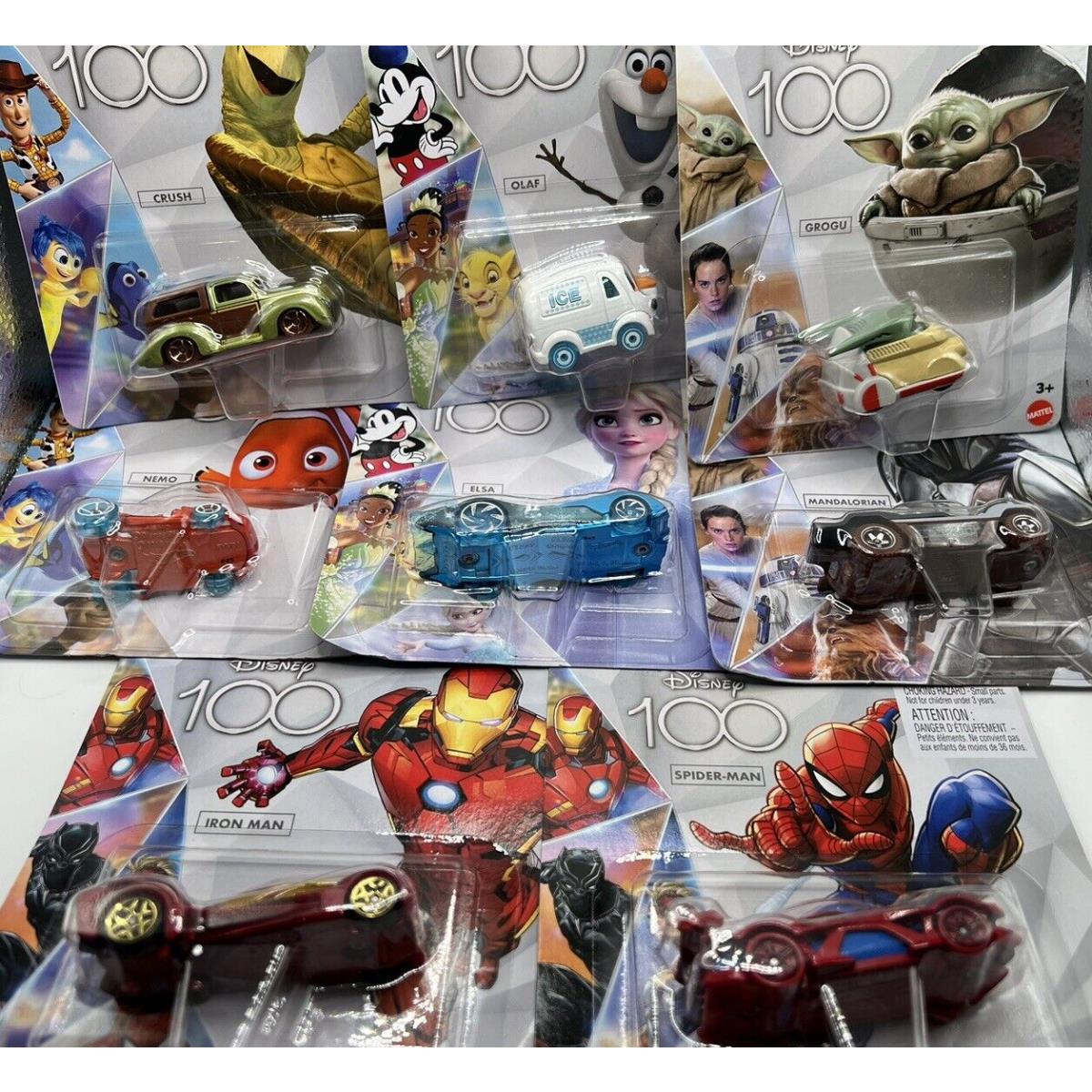 Hot Wheels 2023 Disney 100 Year Anniversary Character Set Of 6 Die-cast Car Toys