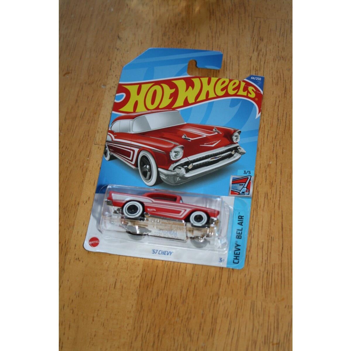 2022 Hot Wheels Red 57 Chevy Custom Super Treasure Hunt Real Rider Swap 1957/22