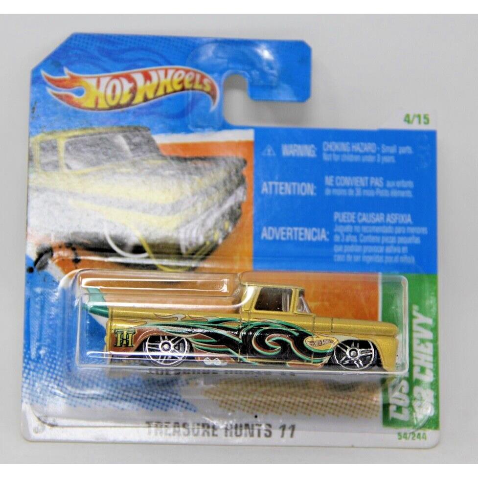 2011 Hot Wheels Treasure Custom `62 Chevy Hunt Short Card W Protector Rare