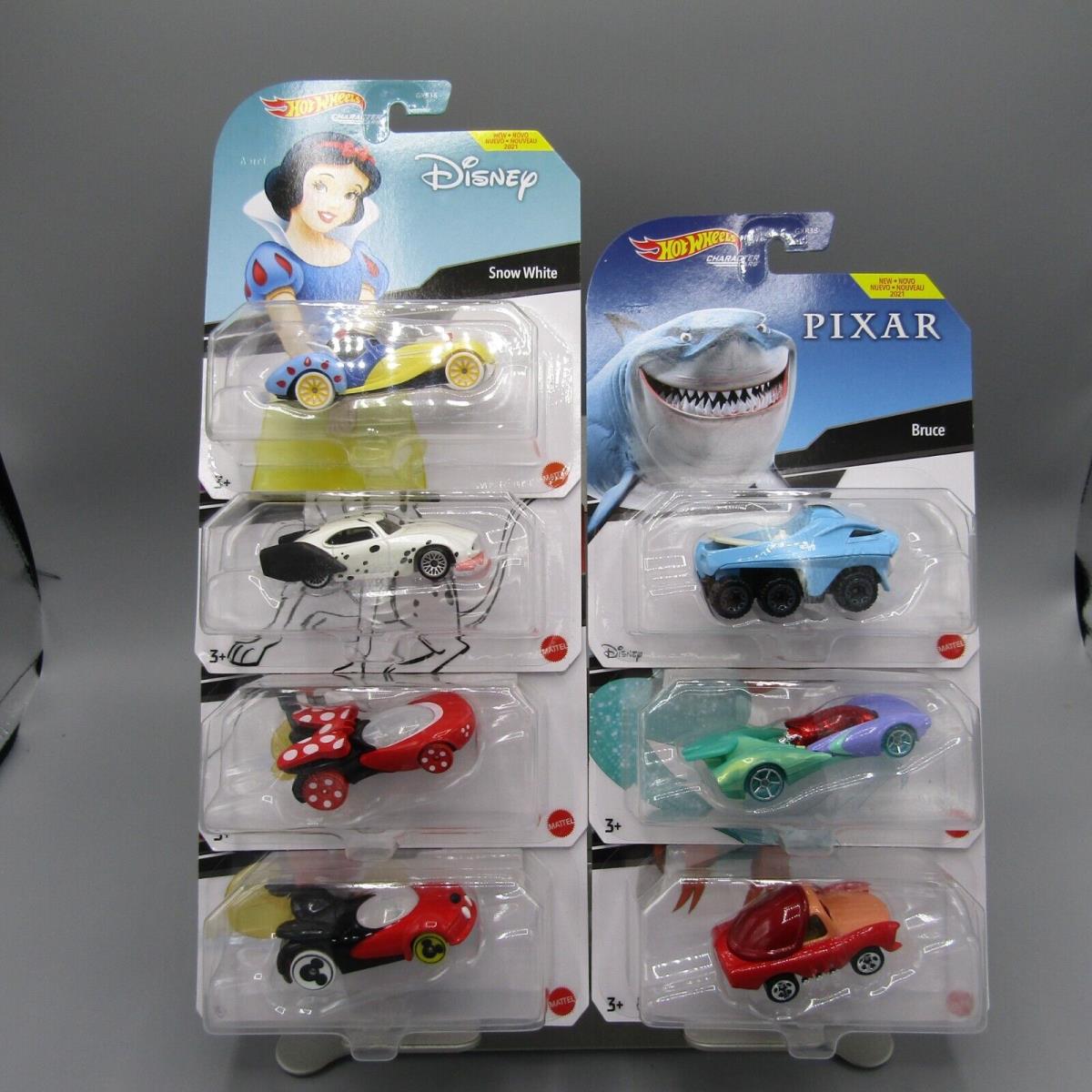 Hot Wheels 2021 Disney Character Cars Complete Set of 7 - Snow White and More