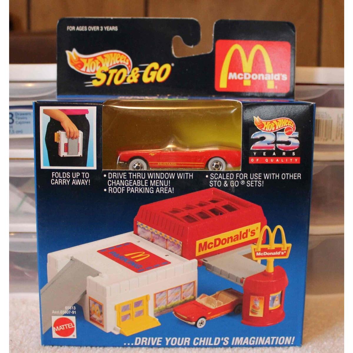 1994 Hot Wheels 25th Sto Go Mcdonald`s Store 1965 Red Mustang 65613