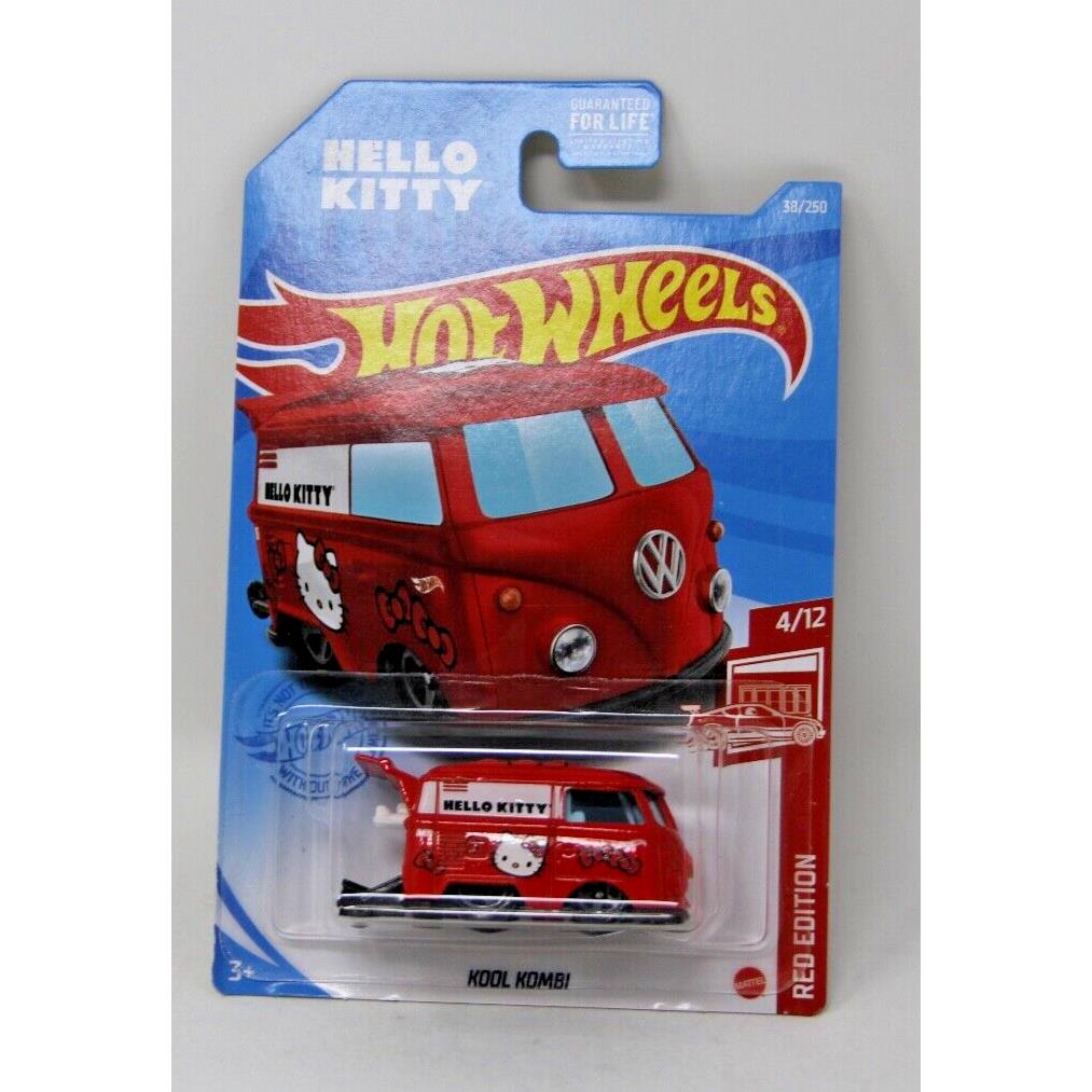 Hot Wheels Target Red Edition Hello Kitty Kool Kombi W Protector Ships Free