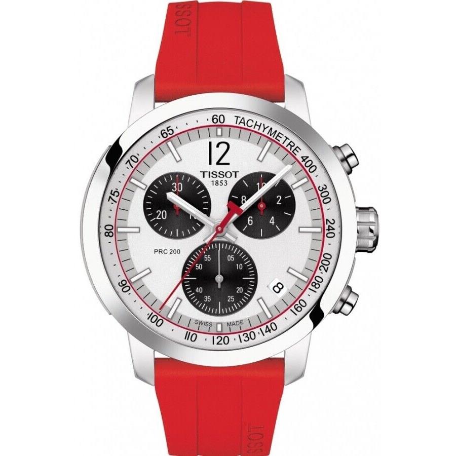 Tissot Prc 200 Chronograph Red Band Men`s Watch T1144171703702