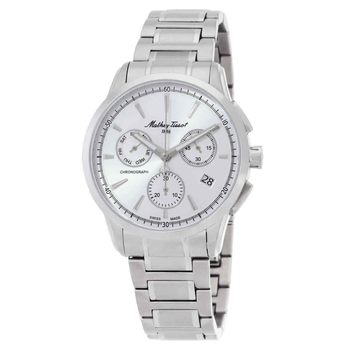 Mathey-tissot Lancelot Chronograph Quartz Silver Dial Men`s Watch H198CHAS