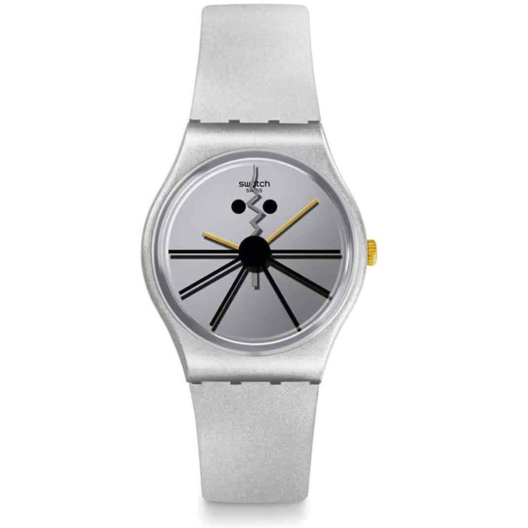 Swatch Cny Year Cheese Squeak Squeak Quartz Silver Dial Ladies Watch GZ327