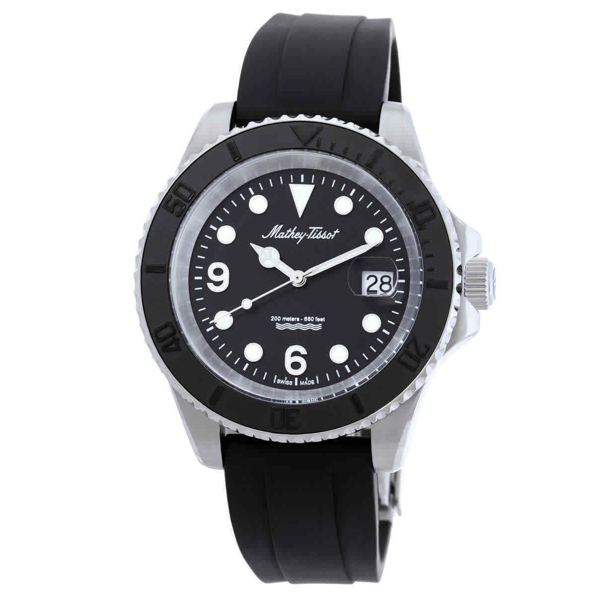 Mathey-tissot Mathy Design Quartz Black Dial Men`s Watch H909AN