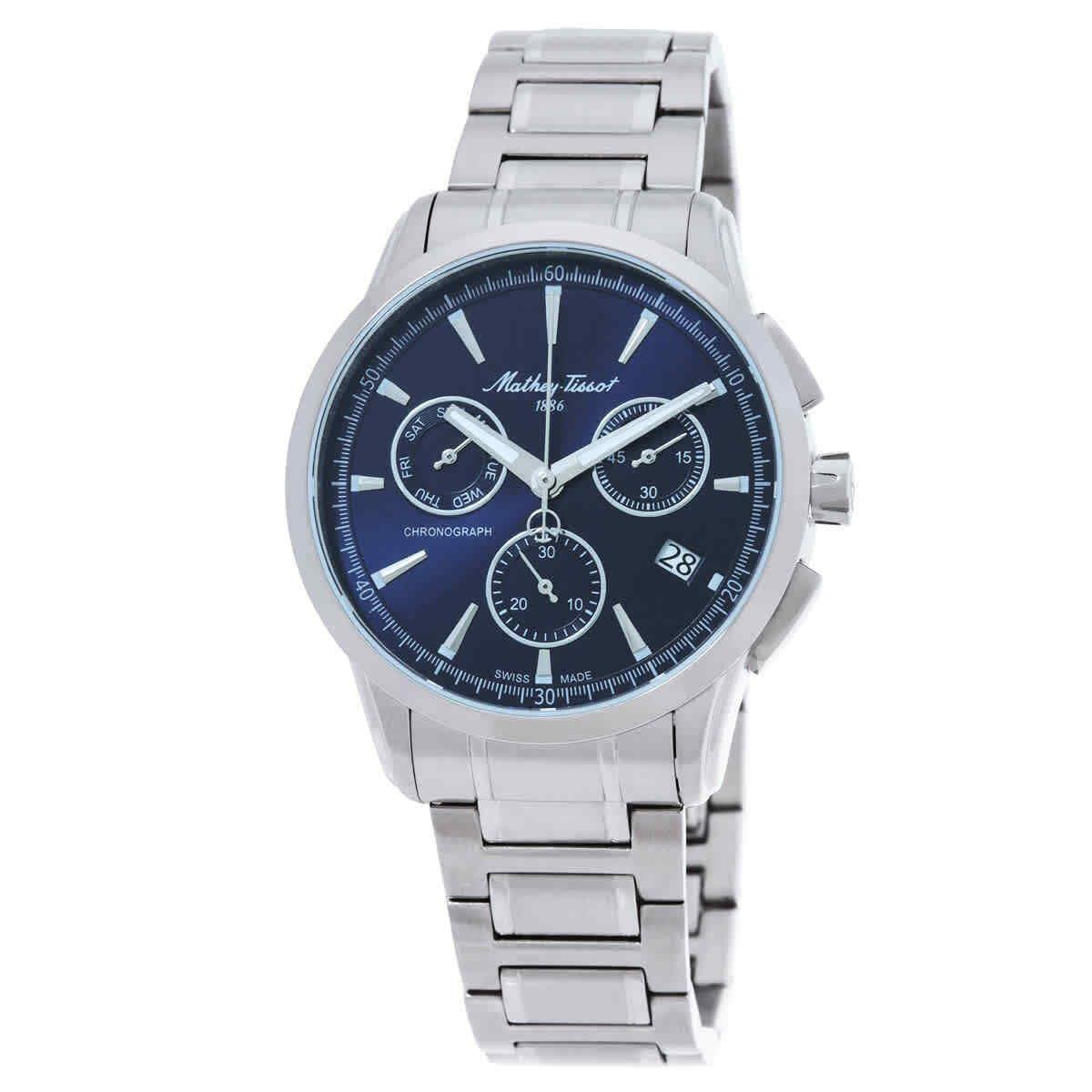 Mathey-tissot Lancelot Chronograph Quartz Blue Dial Men`s Watch H198CHABU