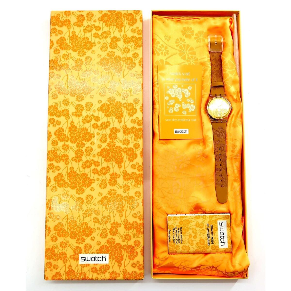 Swatch Watch Fiori D`amore GK381PACK Nos 2002 Complete Boxed Set with Scarf