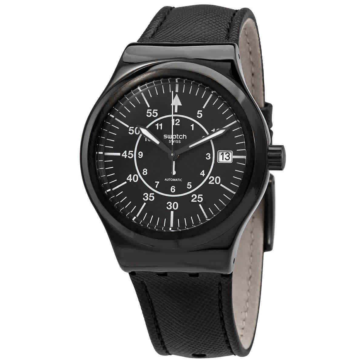 Swatch Sistem Slate Automatic Black Dial Men`s Watch YIB400