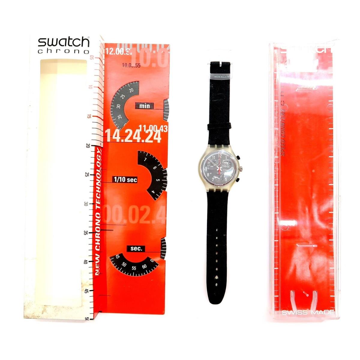 Swatch Chrono Watch Speed Counters SCK113PACK Case and Papers 1997