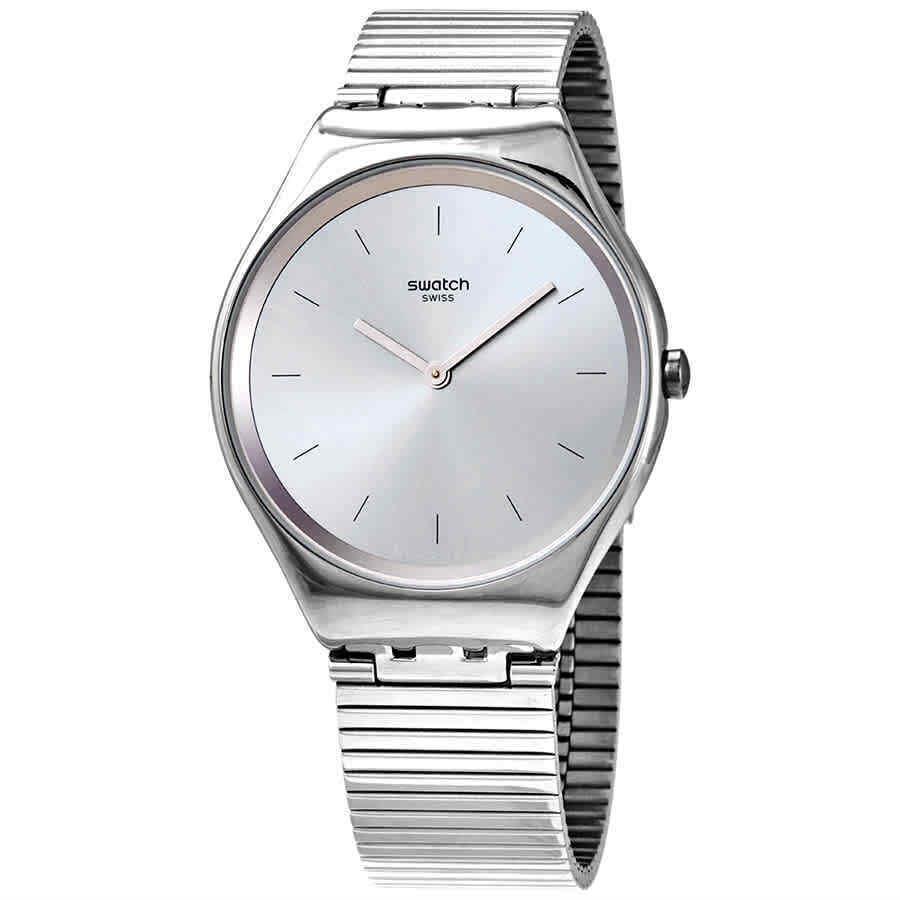 Swatch Skinpole Quartz Grey Dial Men`s Watch SYXS103GG - Dial: Grey, Band: Silver-tone, Bezel: Silver-tone