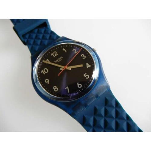 Bluenel Stunning Blue Swatch with Raised 3-D Diamond Silicone Strap Nib-rare